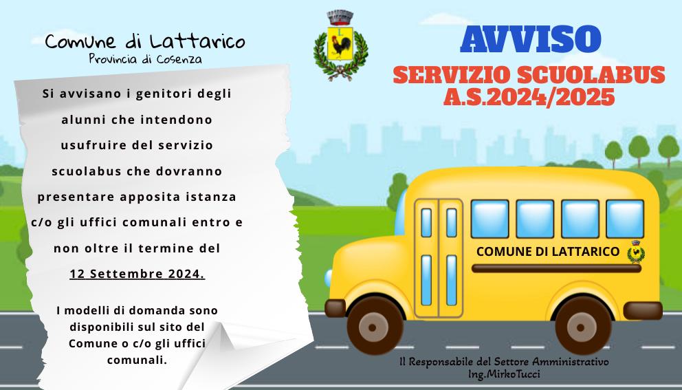 Attivazione servizio scuolabus a.s. 2024-2025