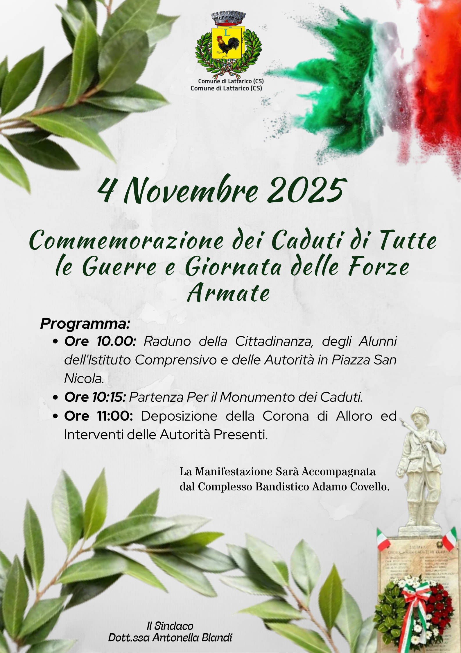 Commemorazione dei caduti di tutte le guerre e Giornata delle Forze Armate – 4 novembre 2025